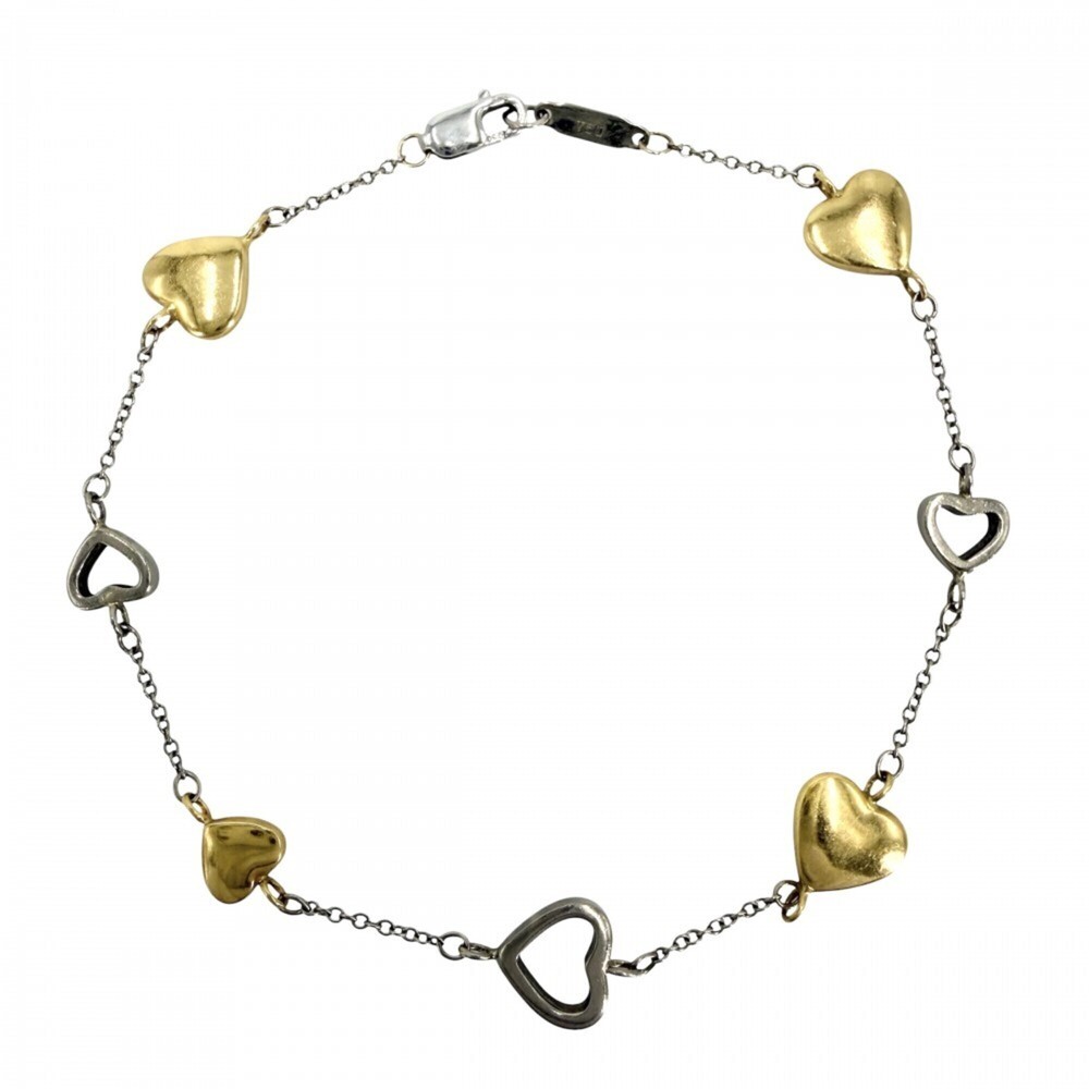 TIFFANY & CO. 18k Gold Heart Charm Bracelet
